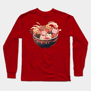 cats in ramen Long Sleeve T-Shirt